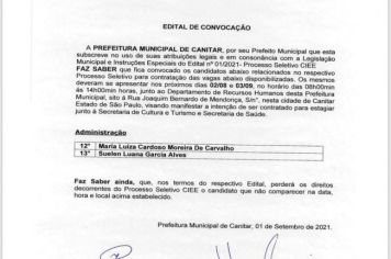 Edital de Convocação CIEE n°01/2021