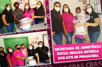 A Secretaria de Assistência e Desenvolvimento Social através do serviço do CRAS, entregam kit primavera para os usuários do serviço de convivência e fortalecimento de vínculos.