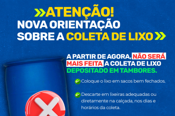 COLETA DE LIXO – ORIENTAÇÕES SOBRE O DESCARTE