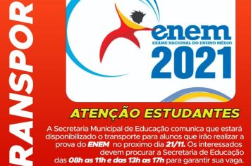 Transporte para o ENEM 2021.