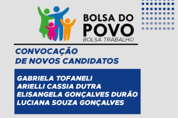 Convocação de Novos Candidatos Bolsa do Povo 