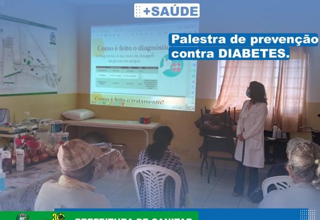 A Secretaria da Saúde realizou no ESF palestra para incentivar a prevenção contra diabetes