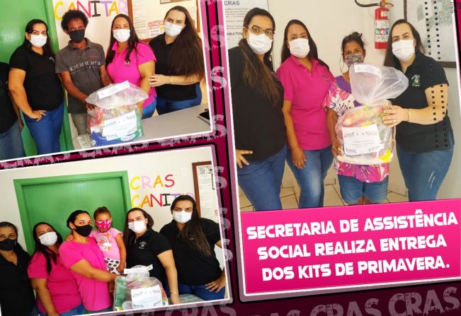 A Secretaria de Assistência e Desenvolvimento Social através do serviço do CRAS, entregam kit primavera para os usuários do serviço de convivência e fortalecimento de vínculos.