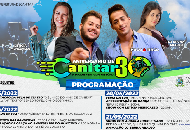 Programação em comemoração dos 30 anos